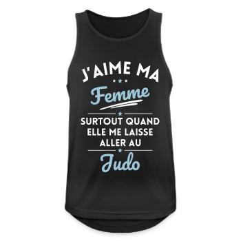 J'aime ma femme quand elle me laisse aller au Judo - Débardeur respirant Homme - noir - Devant - Nick (188cm)
