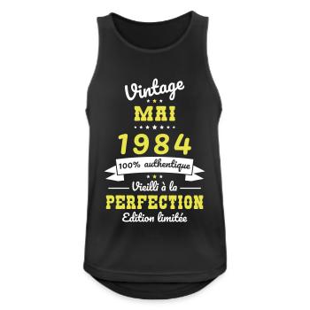 40-jähriges Jubiläum - Jahrgang - Mai 1984 - Männer Tank Top atmungsaktiv - Schwarz - Vorne - Nick (188cm)