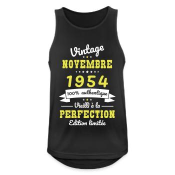70th Birthday - Vintage - November 1954 - Men's Breathable Tank Top - black - Front - Nick (188cm)