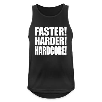 Faster Harder Hardcore FR - Débardeur respirant Homme - noir - Devant - Nick (188cm)