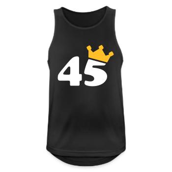 45 Krone 45 Birthday 45 years - Men's Breathable Tank Top - black - Front - Nick (188cm)