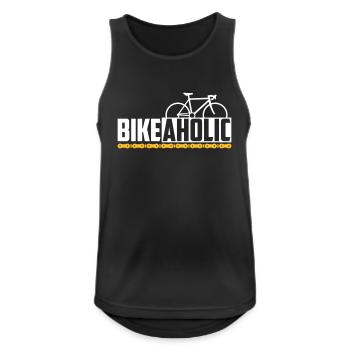 bike a holic - Männer Tank Top atmungsaktiv - Schwarz - Vorne - Nick (188cm)