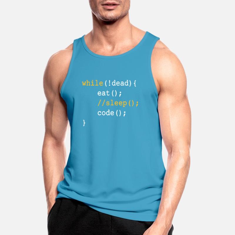 While dead - eat sleep code repeat if Coding Männer Tank Top atmungsaktiv