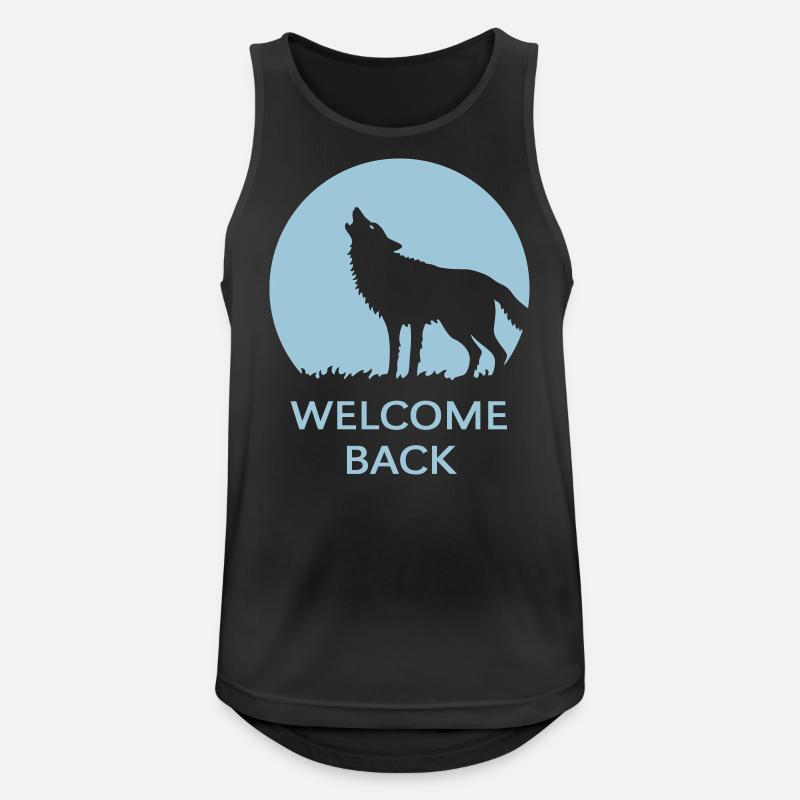 Welcome Back (Wolf / 1C) - Männer Tank Top atmungsaktiv - Schwarz