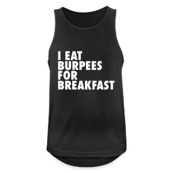 I Eat Burpees For Breakfast - Männer Tank Top atmungsaktiv - Schwarz - Vorne - Nick (188cm)