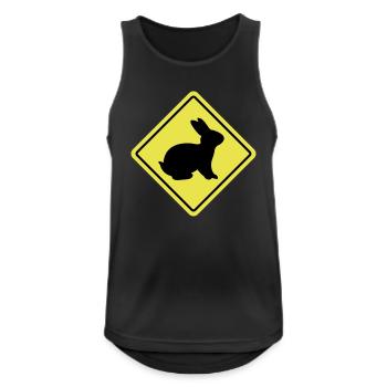 Kaninchen Sign - Männer Tank Top atmungsaktiv - Schwarz - Vorne - Nick (188cm)