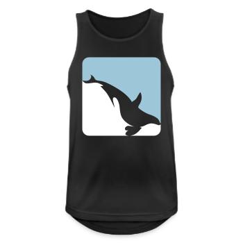 Orca whale dives in two colors - Men's Breathable Tank Top - black - Front - Nick (188cm)