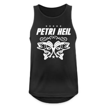 Petri Heil Fischen - Männer Tank Top atmungsaktiv - Schwarz - Vorne - Nick (188cm)