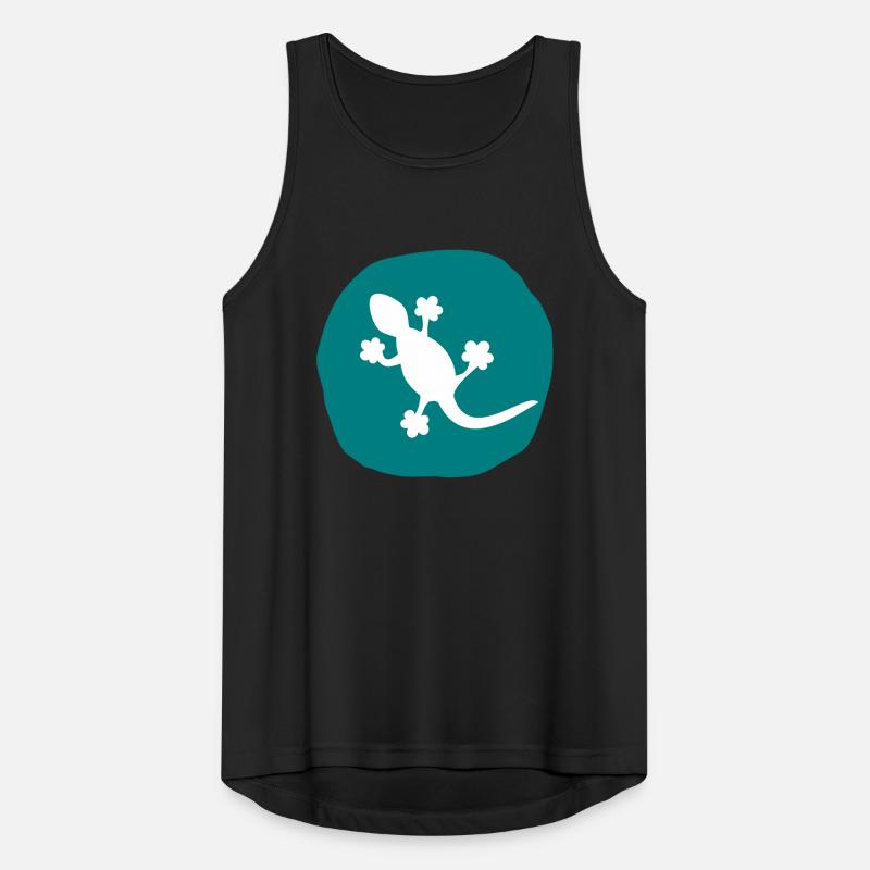 Gecko Echse Salamander handgezeichnet Geschenkidee Männer Tank Top atmungsaktiv
