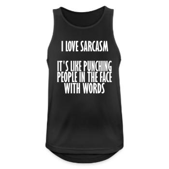 Sarkasmus - Männer Tank Top atmungsaktiv - Schwarz - Vorne - Nick (188cm)