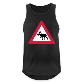 Warnung Moose Anmelden - Männer Tank Top atmungsaktiv - Schwarz - Vorne - Nick (188cm)