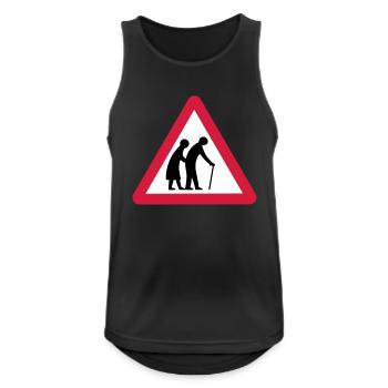 Caution Old People Crossing Traffic Sign - Men's Breathable Tank Top - black - Front - Nick (188cm)