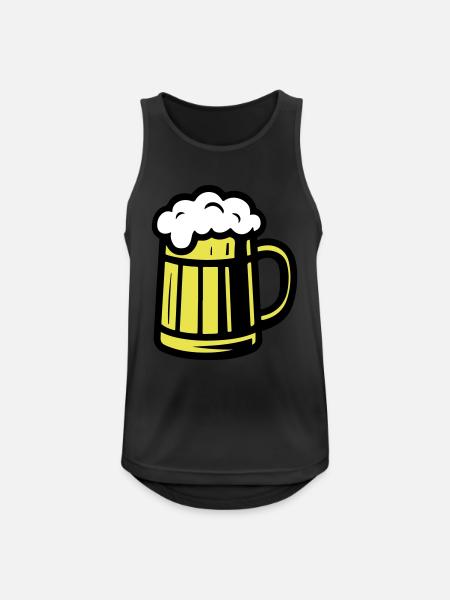 Bier Glas Bierkrug - Männer Tank Top atmungsaktiv - Schwarz