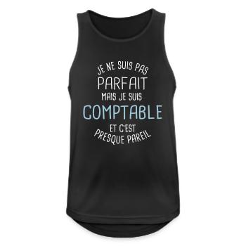 Pas parfait mais comptable - Débardeur respirant Homme - noir - Devant - Nick (188cm)