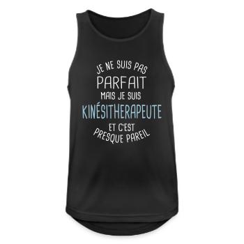 Pas parfait mais kinésitherapeute - Débardeur respirant Homme - noir - Devant - Nick (188cm)