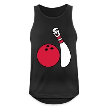 Cheeky Comic Bowling Pin - Männer Tank Top atmungsaktiv - Schwarz - Vorne - Nick (188cm)