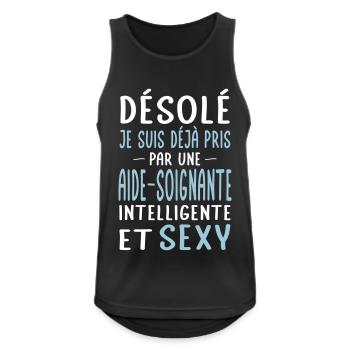 Désolé déjà pris par une aide-soignante sexy - Débardeur respirant Homme - noir - Devant - Nick (188cm)