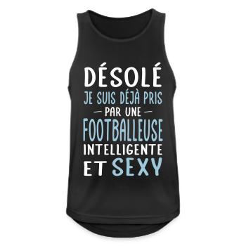 Désolé déjà pris par une footballeuse sexy - Débardeur respirant Homme - noir - Devant - Nick (188cm)