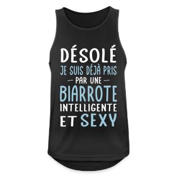 Désolé déjà pris par une Biarrote sexy - Débardeur respirant Homme - noir - Devant - Nick (188cm)