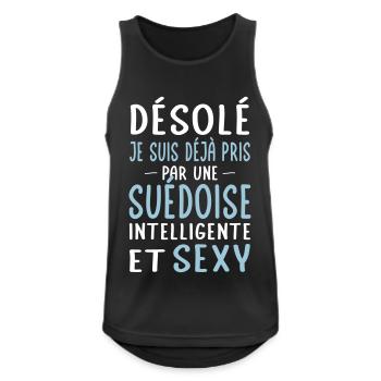 Désolé déjà pris par une Suédoise sexy - Débardeur respirant Homme - noir - Devant - Nick (188cm)