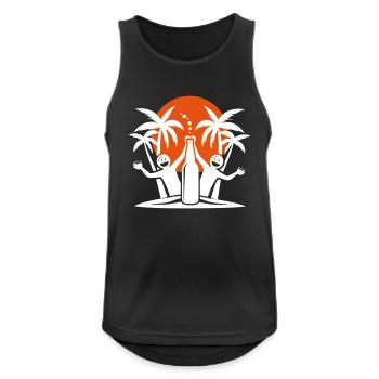 Palm Trees Beach Holiday Party - Men's Breathable Tank Top - black - Front - Nick (188cm)