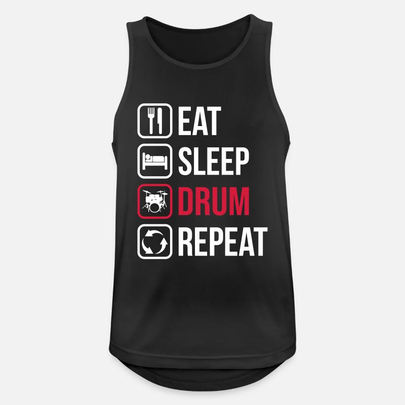 Eat Sleep Drum Repeat - Men's Breathable Tank Top - black
