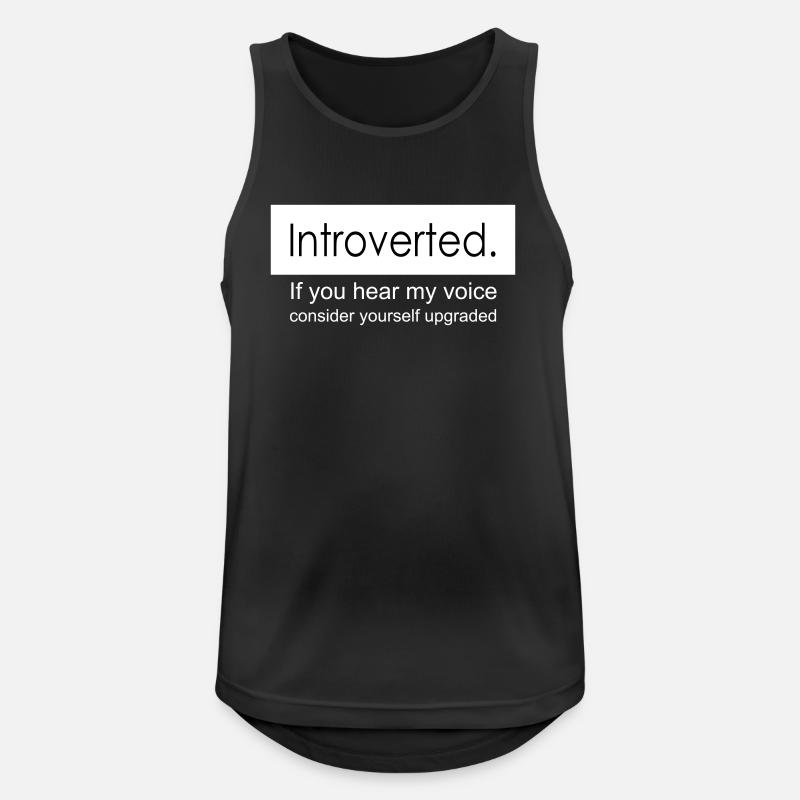 introvertiert - Männer Tank Top atmungsaktiv - Schwarz