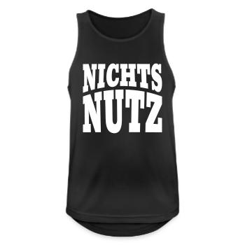 Nichtsnutz - Männer Tank Top atmungsaktiv - Schwarz - Vorne - Nick (188cm)