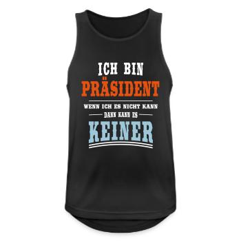 Präsident Beruf - Männer Tank Top atmungsaktiv - Schwarz - Vorne - Nick (188cm)