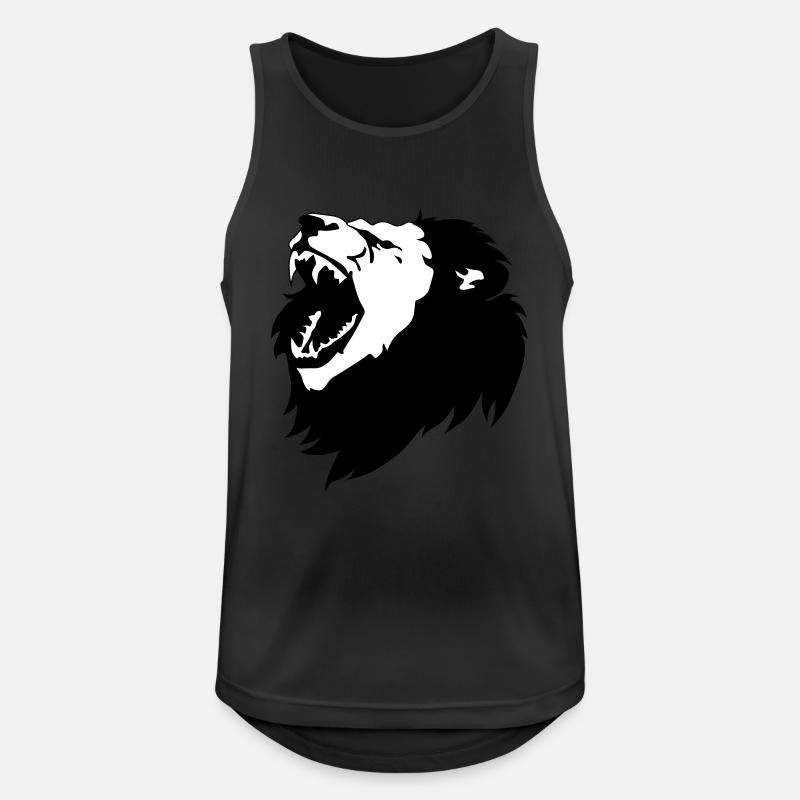 Löwe - Männer Tank Top atmungsaktiv - Schwarz