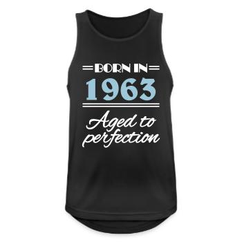 Born in 1963 Aged to perfection - Männer Tank Top atmungsaktiv - Schwarz - Vorne - Nick (188cm)