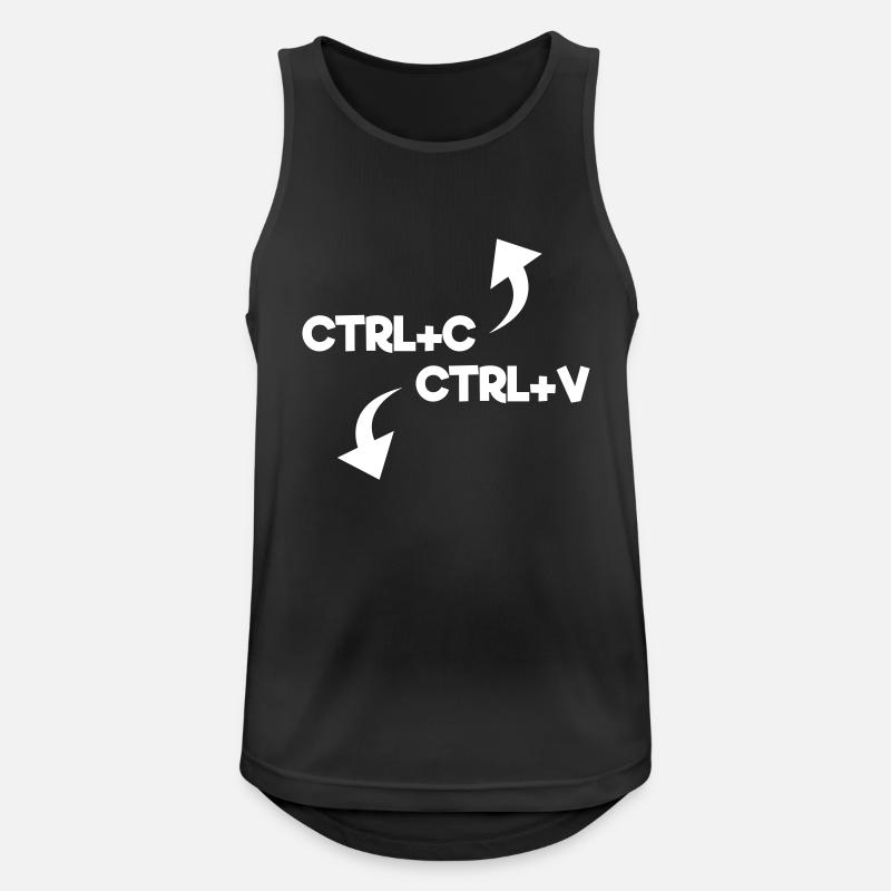 ctrl c ctrl v - Männer Tank Top atmungsaktiv - Schwarz