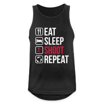 Eat Sleep Shoot Repeat - Men's Breathable Tank Top - black - Front - Nick (188cm)