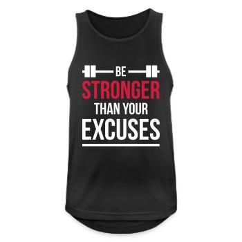 Stronger than excuses Fitness Gym Clothing Spruch - Männer Tank Top atmungsaktiv - Schwarz - Vorne - Nick (188cm)