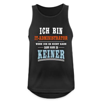 IT - Administrator Beruf - Männer Tank Top atmungsaktiv - Schwarz - Vorne - Nick (188cm)