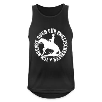 Ich bremse auch für Englischreiter - Man - Männer Tank Top atmungsaktiv - Schwarz - Vorne - Nick (188cm)