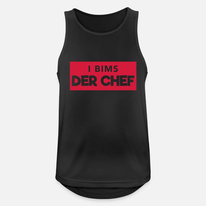 i bims der Chef - Männer Tank Top atmungsaktiv - Schwarz