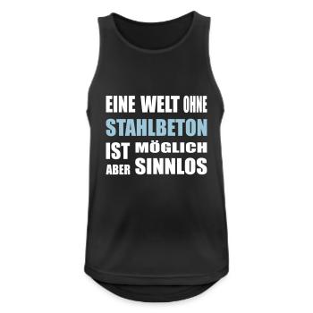 Concrete, reinforced concrete, for construction workers, cement, construction - Men's Breathable Tank Top - black - Front - Nick (188cm)