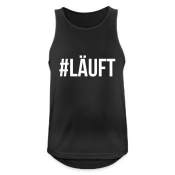 #LÄUFT - Männer Tank Top atmungsaktiv - Schwarz - Vorne - Nick (188cm)