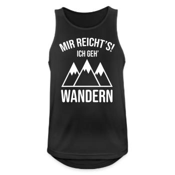 Wandern Sprüche Berge - Männer Tank Top atmungsaktiv - Schwarz - Vorne - Nick (188cm)