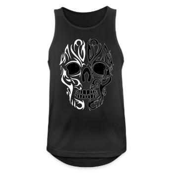 Tribal Skull 2 - Débardeur respirant Homme - noir - Devant - Nick (188cm)