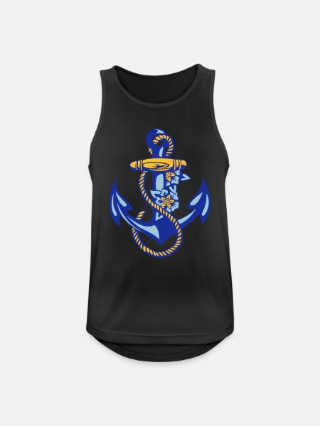 sailor anchor * - Men's Breathable Tank Top - black