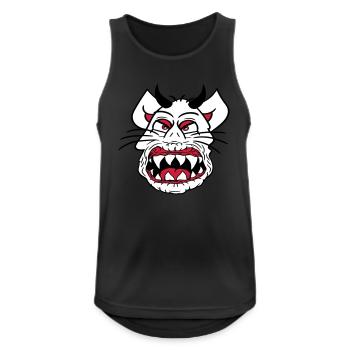 Démon Monstre Chat Halloween Horreur Cornes de Diable - Débardeur respirant Homme - noir - Devant - Nick (188cm)