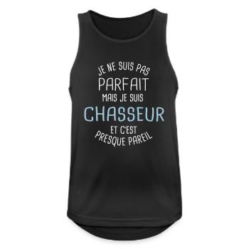 Pas parfait mais chasseur - Débardeur respirant Homme - noir - Devant - Nick (188cm)
