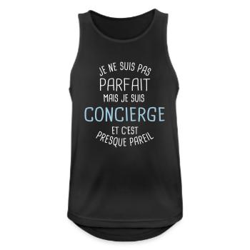 Pas parfait mais concierge - Débardeur respirant Homme - noir - Devant - Nick (188cm)