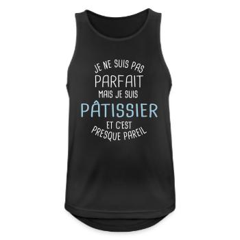 Pas parfait mais pâtissier - Débardeur respirant Homme - noir - Devant - Nick (188cm)