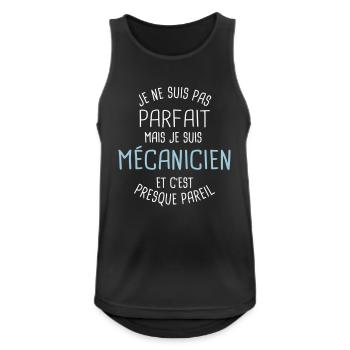 Pas parfait mais mécanicien - Débardeur respirant Homme - noir - Devant - Nick (188cm)