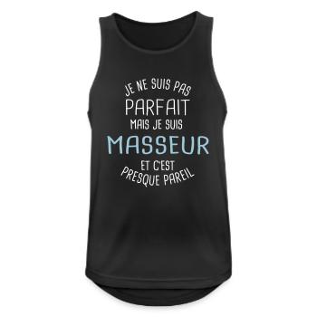 Pas parfait mais masseur - Débardeur respirant Homme - noir - Devant - Nick (188cm)