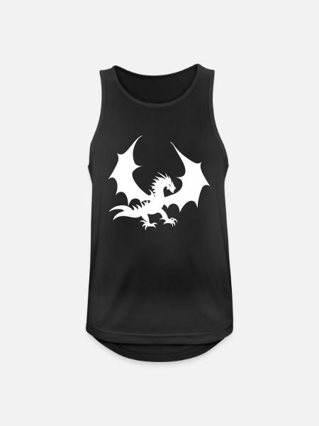 Cool White Dragon - Men's Breathable Tank Top - black