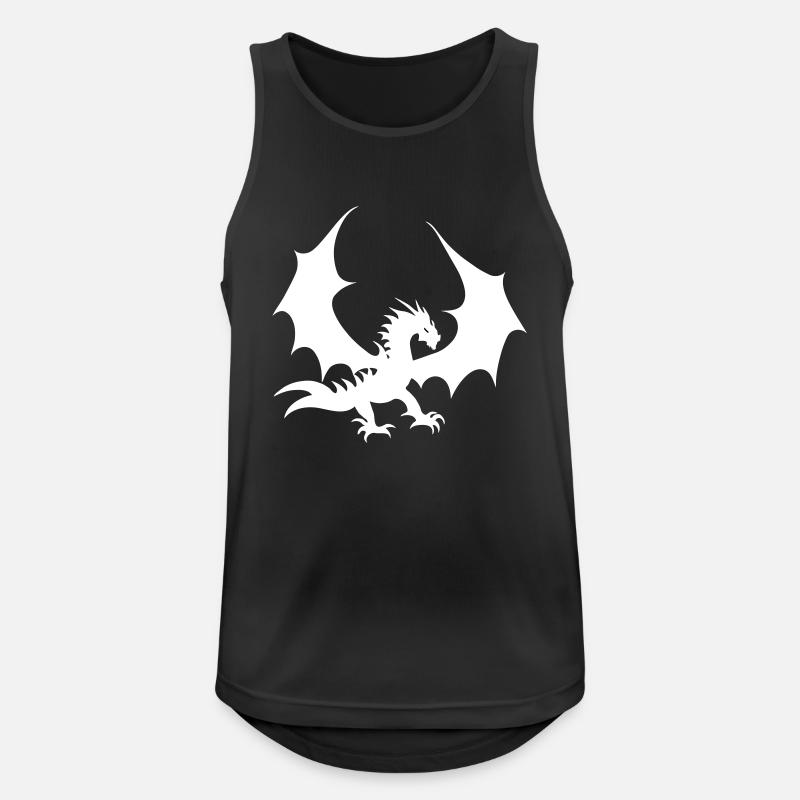 Cool White Dragon - Men's Breathable Tank Top - black